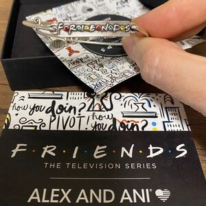 New Alex and Ani Friends Collection Logo Bar Bangle Bracelet - Sliver In Box NWT
